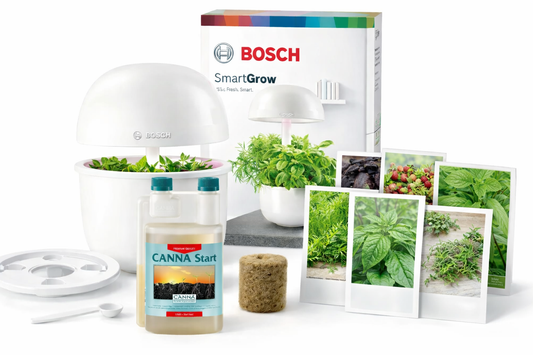 Bosch SmartGrow 3 aloituspakkaus kasvukapseleilla, siemenillä ja ravinteella